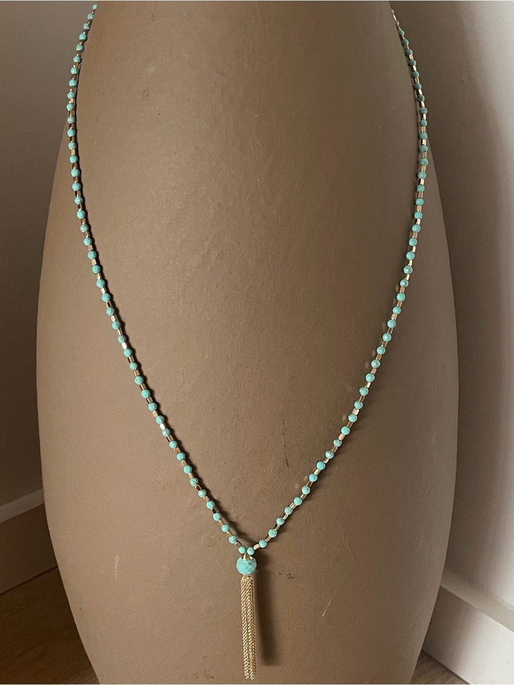 Vera Bradley Turquoise Bead Tassel Necklace